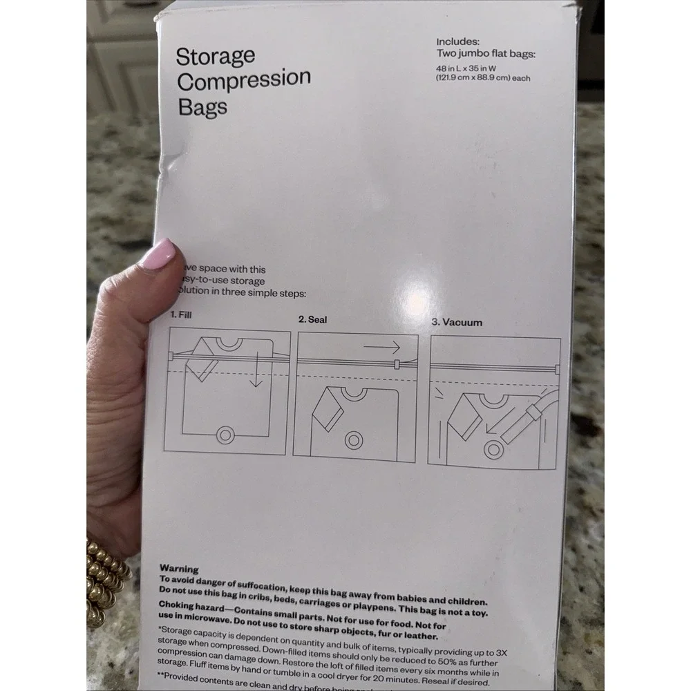 2 Compression Bags Jumbo Clear -‎ Room Essentials™. New In Box 4187